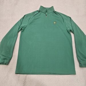 Augusta National Masters Tech 1/4 Zip Pullover Mens Small Green Performance